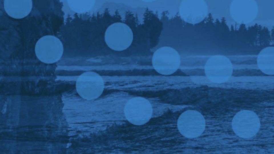 Blue event graphic